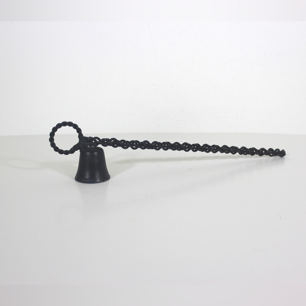 Large Vintage Black Candle Snuffer, Twisted Handle, Spanish Revival, Romantic